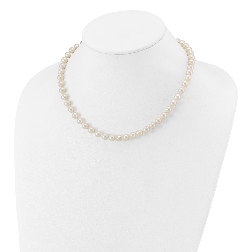 10k 6-7mm White Near-Round Freshwater Cultured Pearl 16 inch Necklace (10WPN060-16)