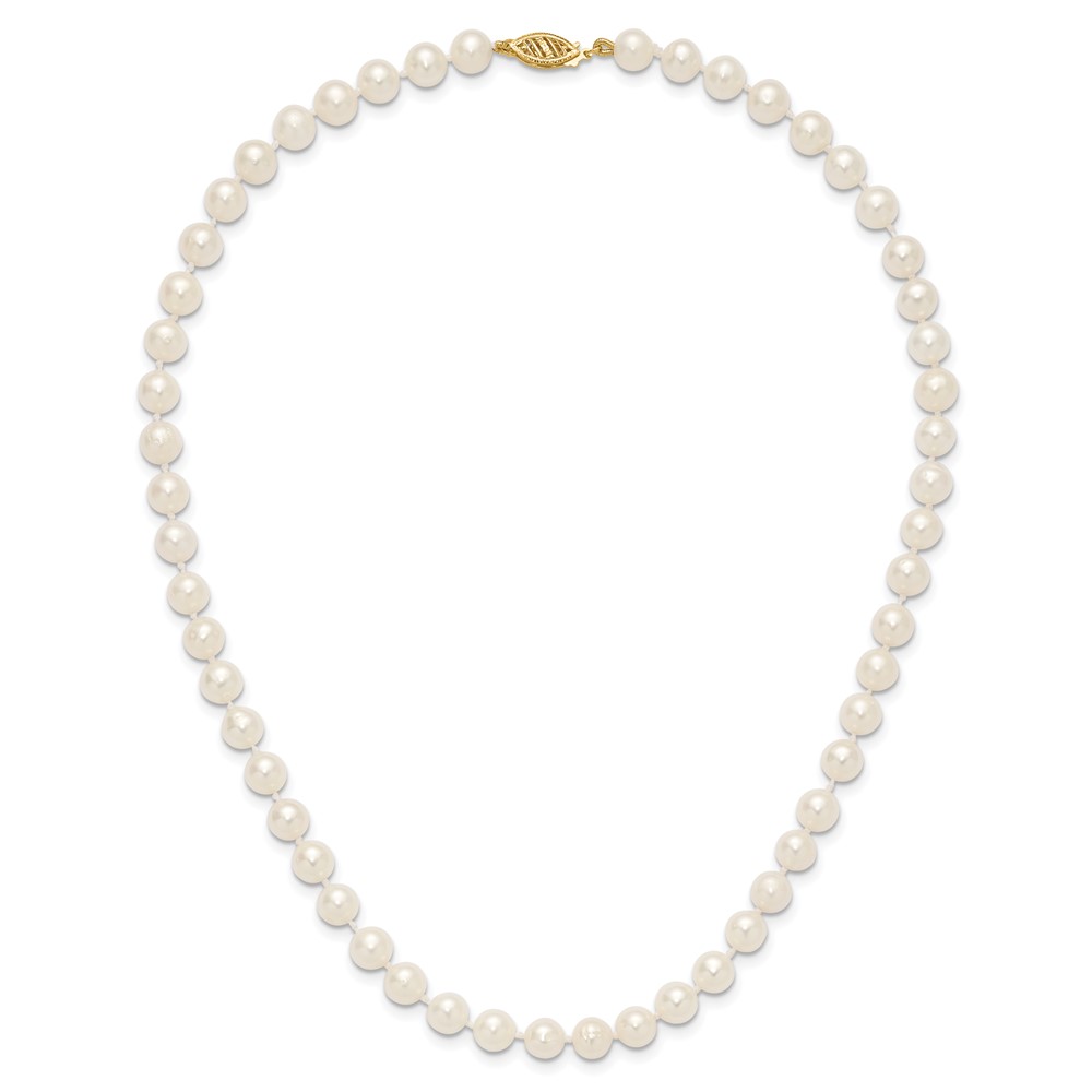 10k 6-7mm White Near-Round Freshwater Cultured Pearl 16 inch Necklace (10WPN060-16)