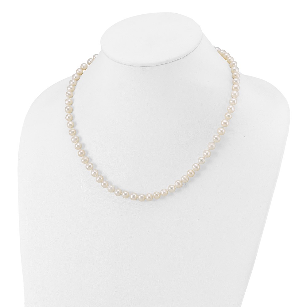 10k 6-7mm White Near-Round Freshwater Cultured Pearl 18 inch Necklace (10WPN060-18)
