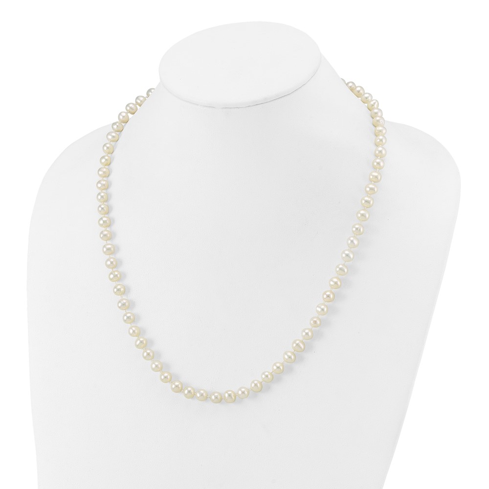 10k 6-7mm White Near-Round Freshwater Cultured Pearl 20 inch Necklace (10WPN060-20)