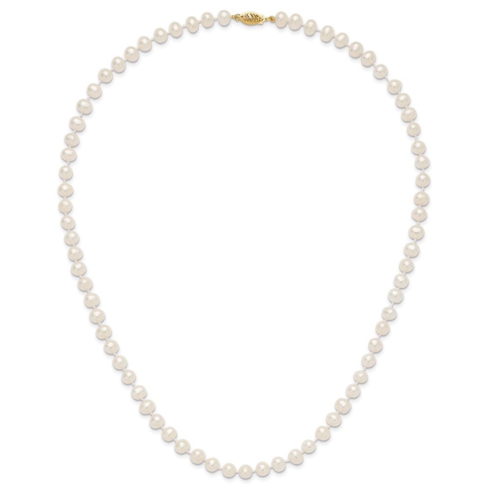 10k 6-7mm White Near-Round Freshwater Cultured Pearl 20 inch Necklace (10WPN060-20)