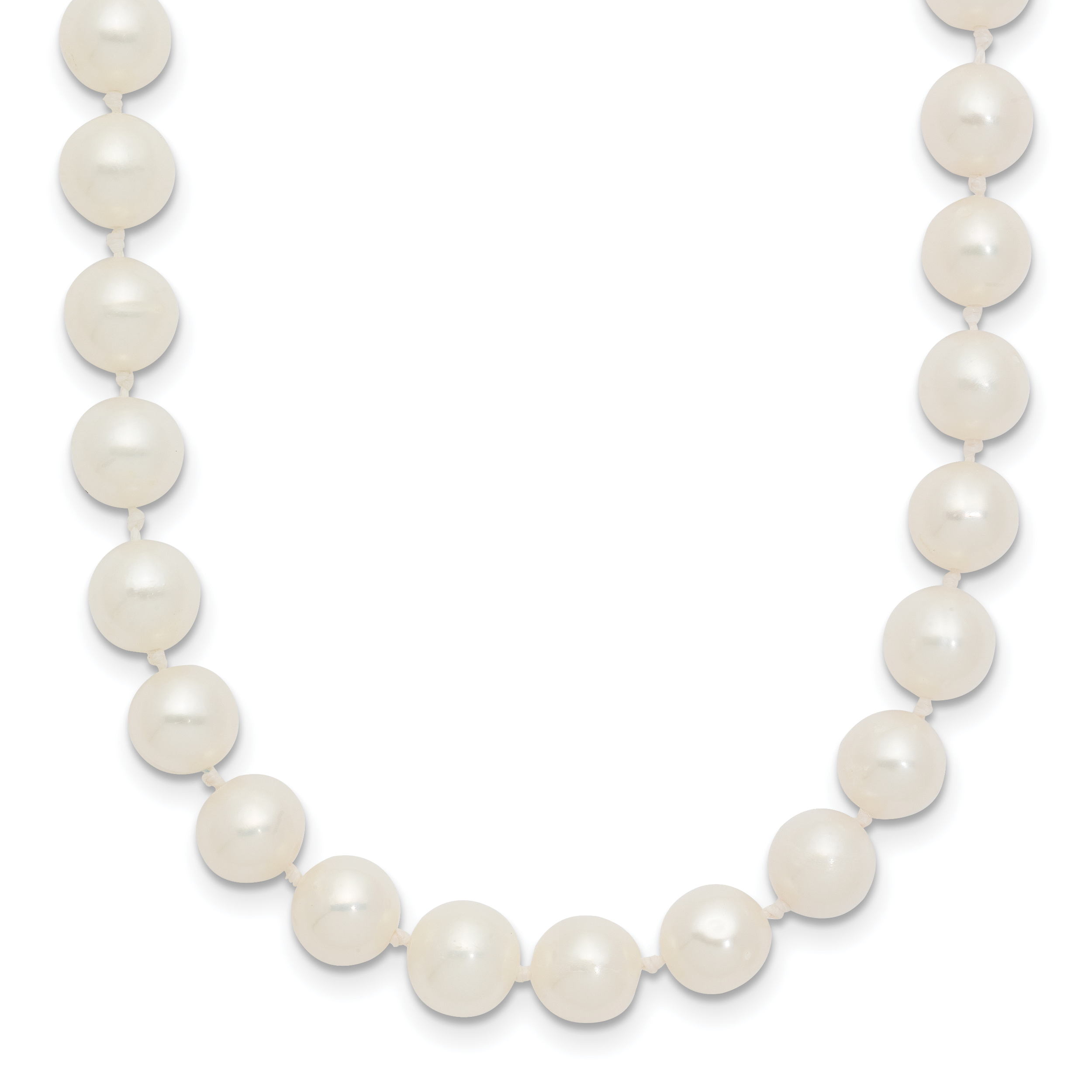 14k 6-7mm White Near-Round Freshwater Cultured Pearl 28 inch Necklace (WPN060-28)