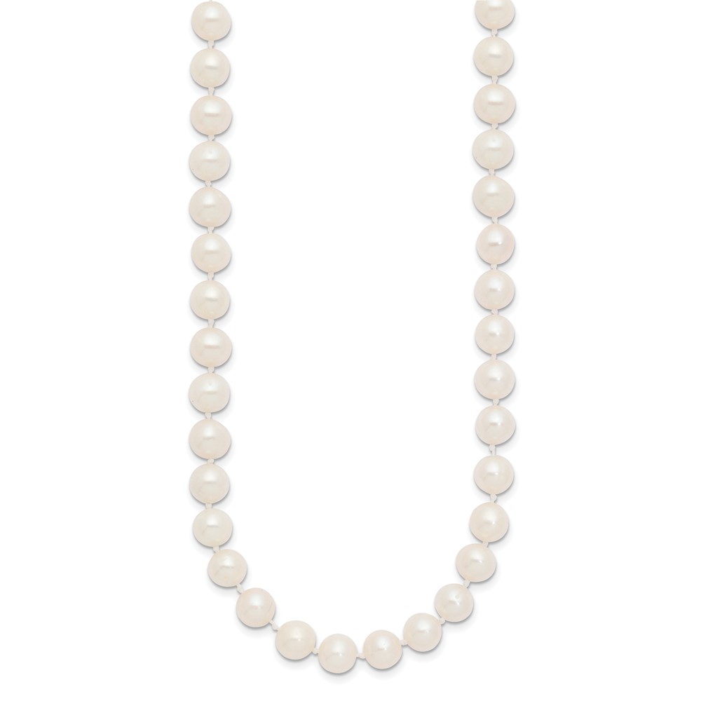 14k 7-8mm White Near-Round Freshwater Cultured Pearl 24 inch Necklace (WPN070-24)