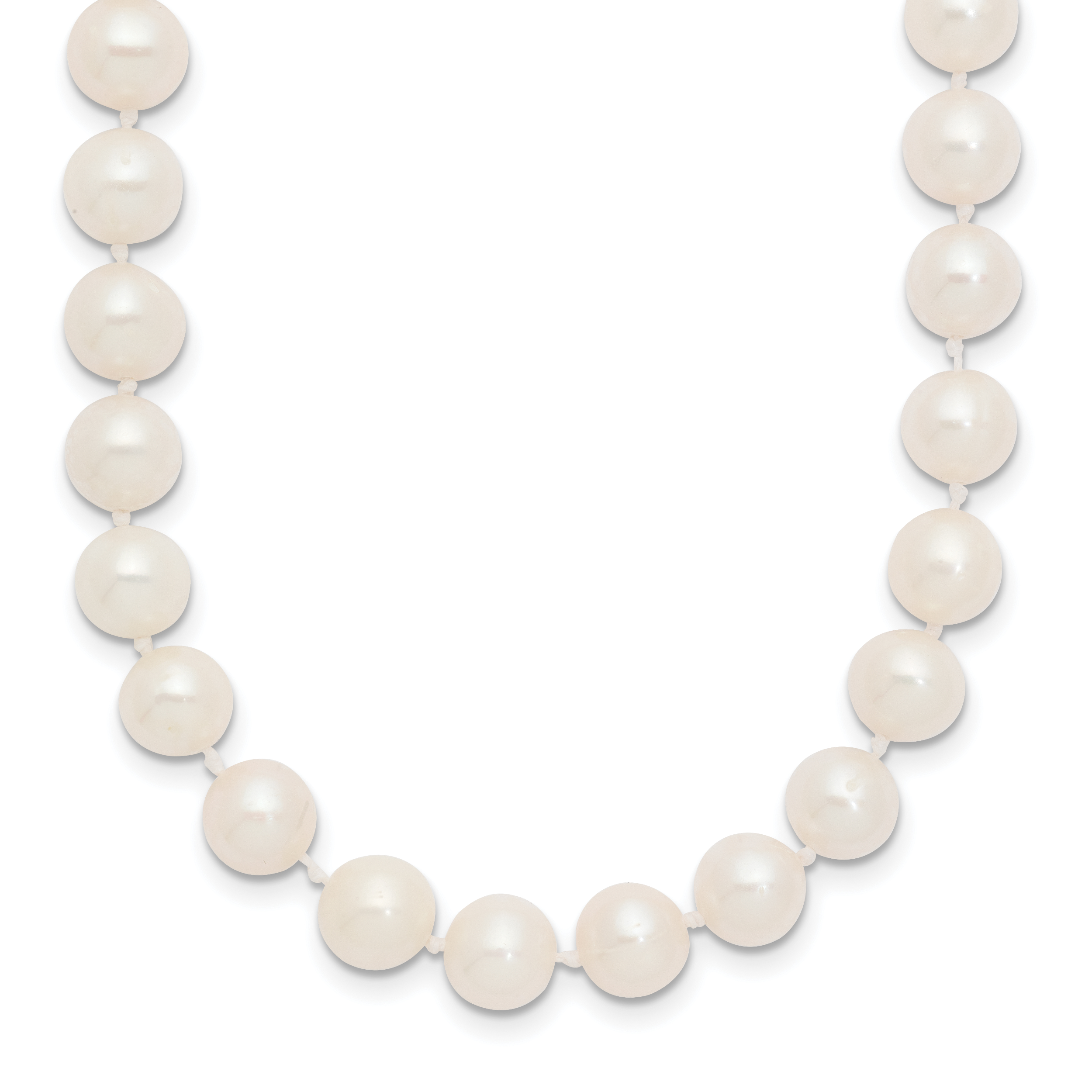 14k 7-8mm White Near-Round Freshwater Cultured Pearl 24 inch Necklace (WPN070-24)