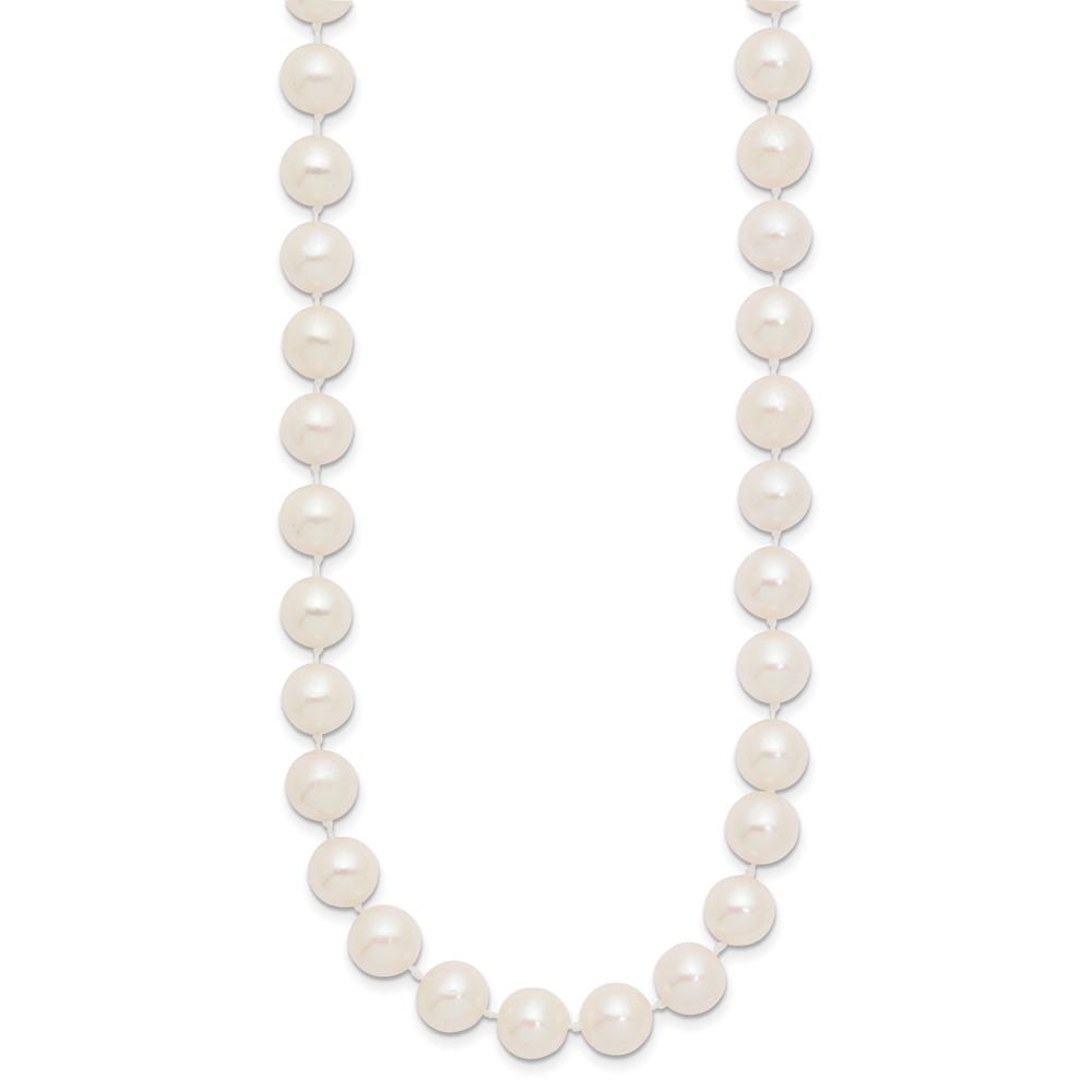 14k 8-9mm White Near-Round Freshwater Cultured Pearl 24 inch Necklace (WPN080-24)