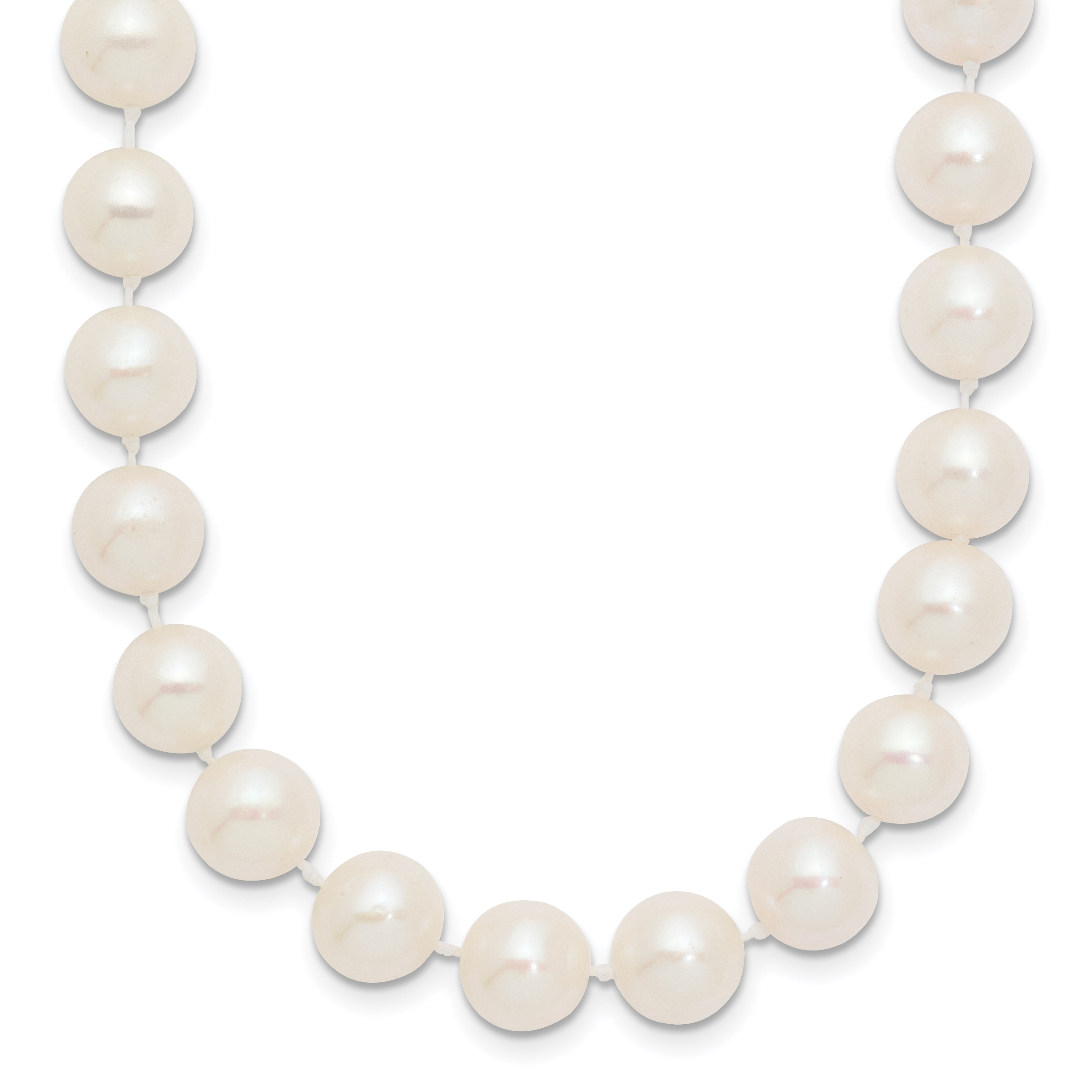 14k 8-9mm White Near-Round Freshwater Cultured Pearl 20 inch Necklace (WPN080-20)