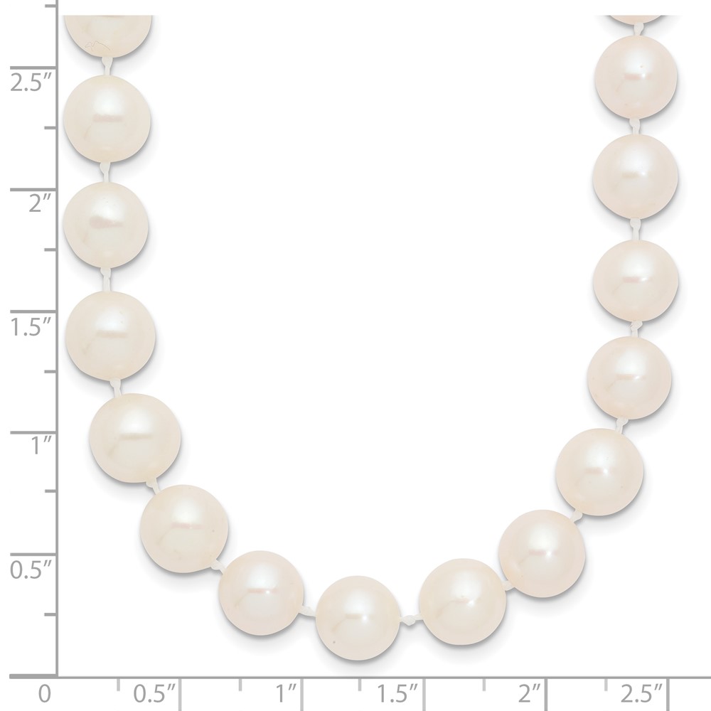 14k 9-10mm White Near-Round Freshwater Cultured Pearl 20 inch Necklace (WPN090-20)