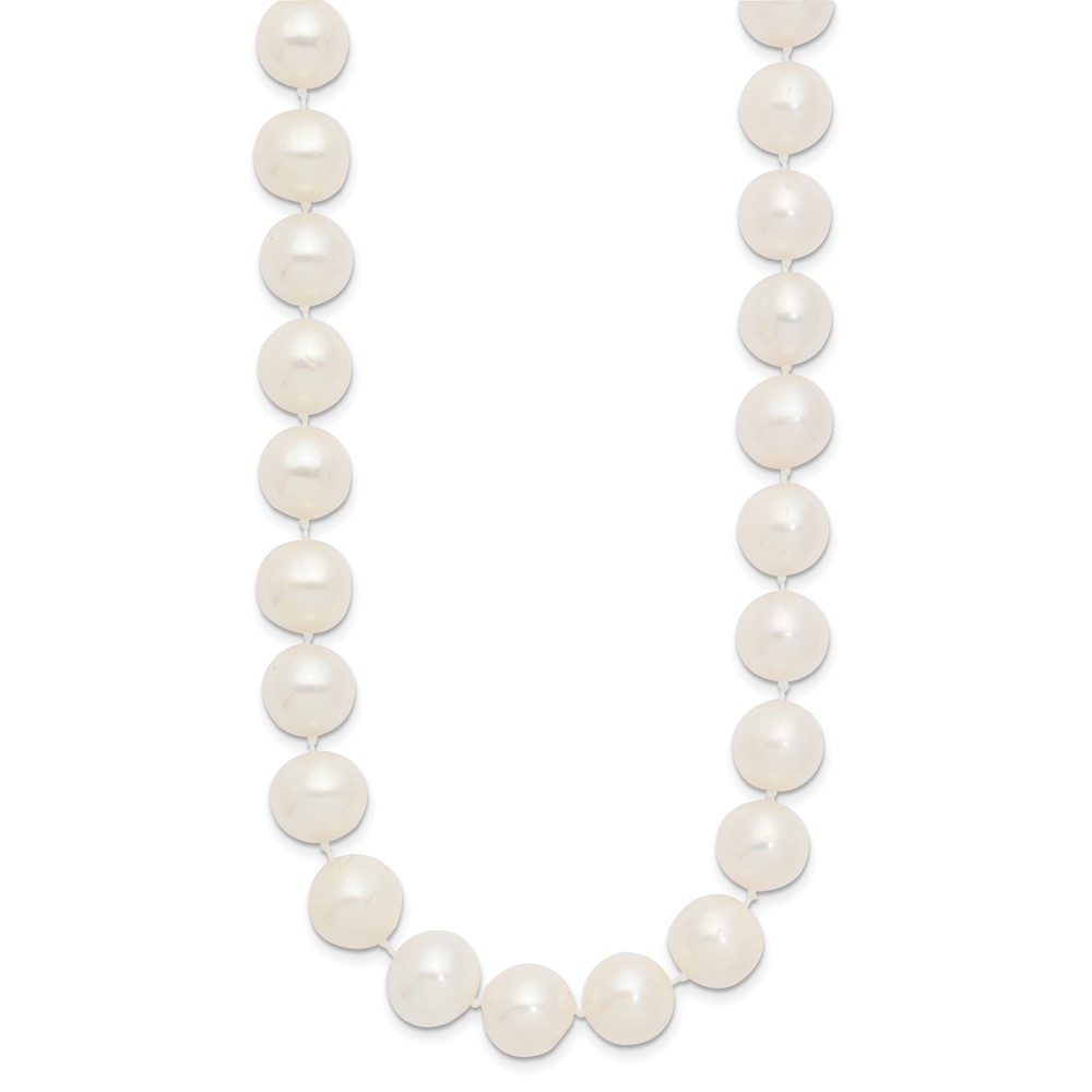 14k 10-11mm White Near-Round Freshwater Cultured Pearl 18 inch Necklace (WPN100-18)