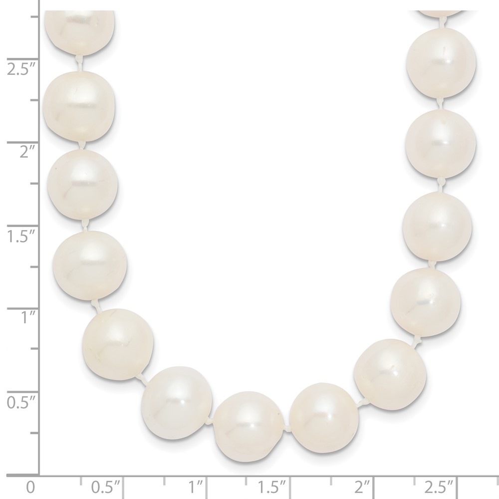 14k 10-11mm White Near-Round Freshwater Cultured Pearl 18 inch Necklace (WPN100-18)