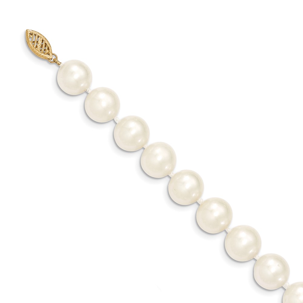 14k 10-11mm White Near-Round Freshwater Cultured Pearl 18 inch Necklace (WPN100-18)