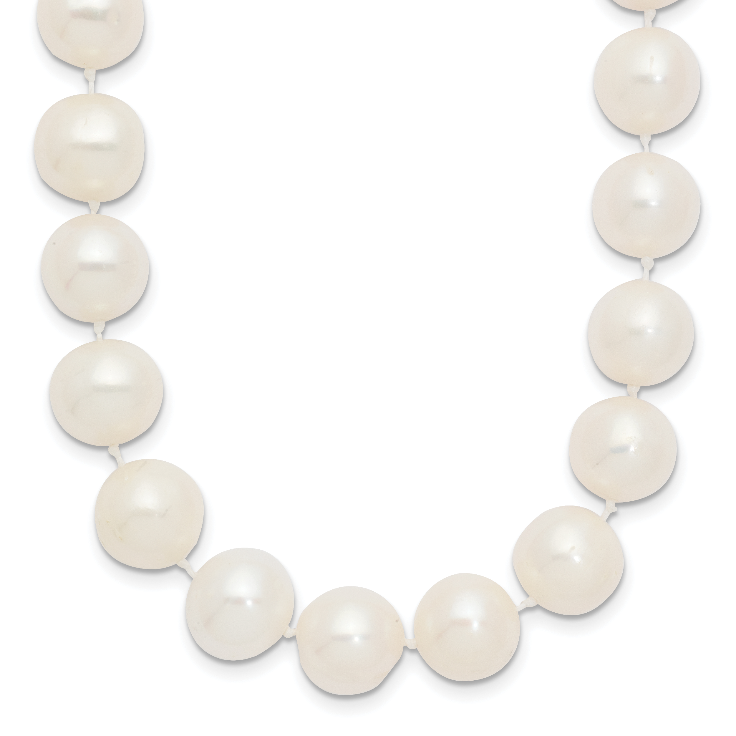 14k 10-11mm White Near-Round Freshwater Cultured Pearl 18 inch Necklace (WPN100-18)
