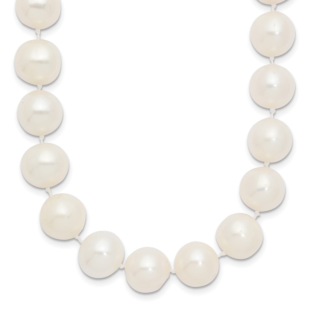 14k 10-11mm White Near-Round Freshwater Cultured Pearl 18 inch Necklace (WPN100-18)