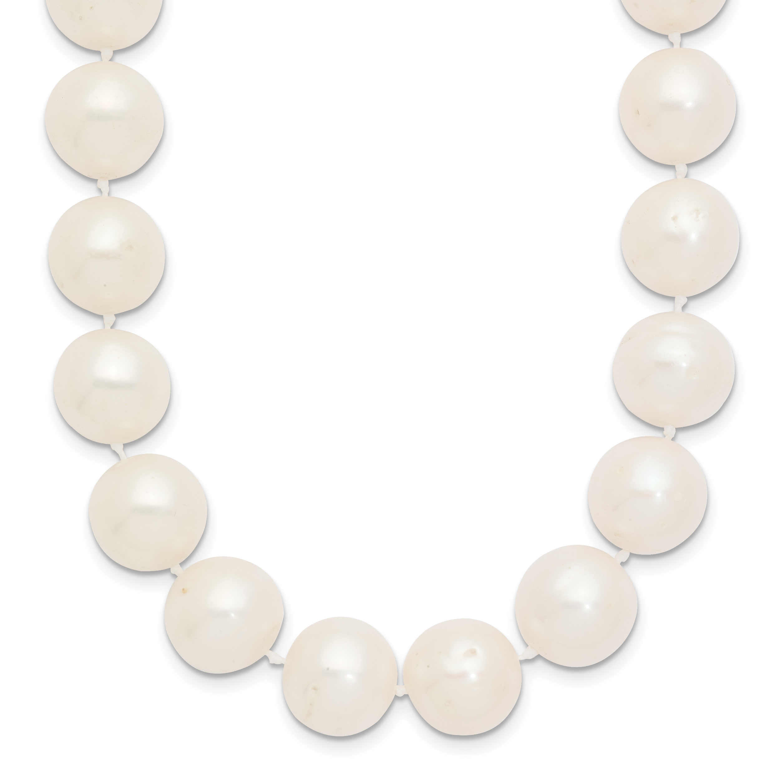 14k 11-12mm White Near-Round Freshwater Cultured Pearl 18 inch Necklace (WPN110-18)