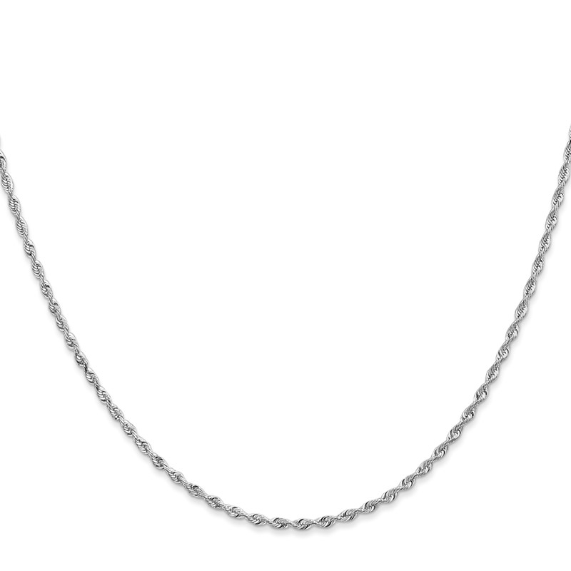 14K White Gold 18 Inch 1.85mm Diamond-cut Quadruple Rope Lobster Clasp Chain