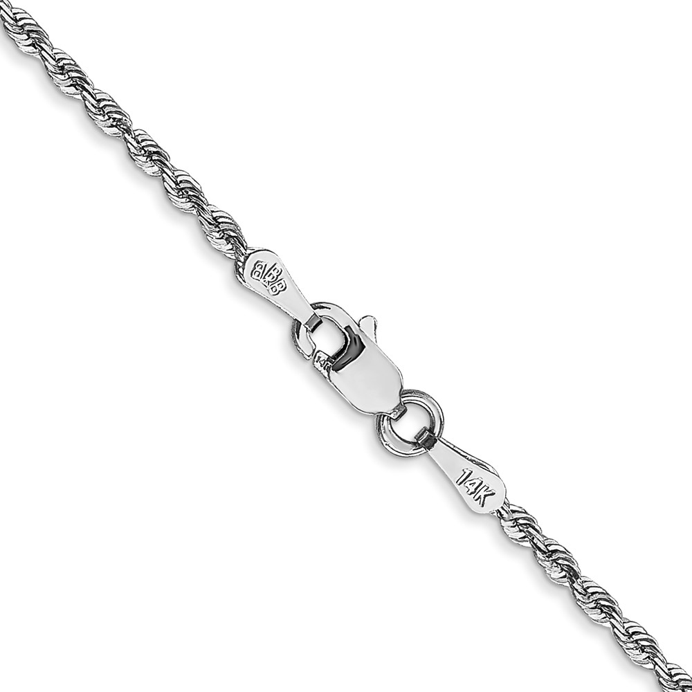 14K White Gold 30 Inch 1.85mm Diamond-cut Quadruple Rope Lobster Clasp Chain (WQT014-30)