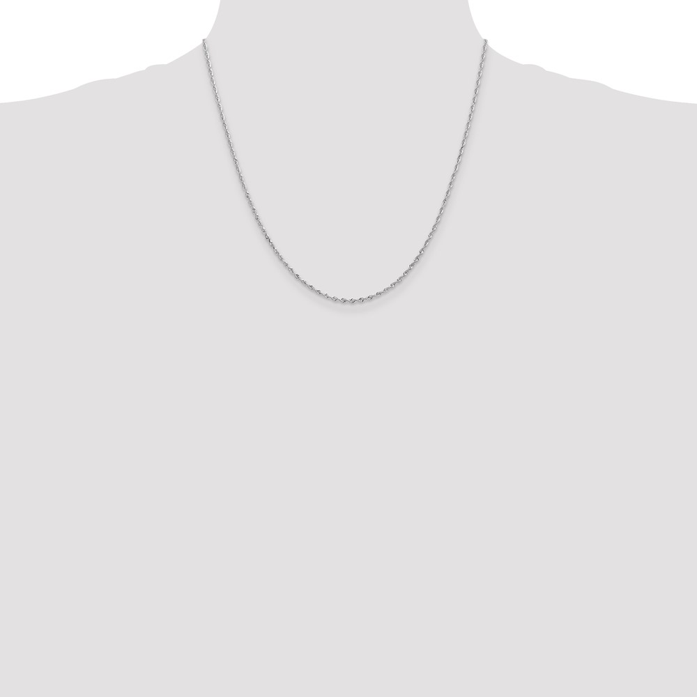 14K White Gold 18 Inch 1.85mm Diamond-cut Quadruple Rope Lobster Clasp Chain (WQT014-18)