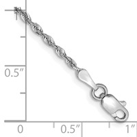 14K White Gold 1.85mm Diamond-cut Quadruple Rope Lobster Clasp Chain, 8" view 2