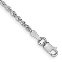 14K White Gold 2mm Diamond-cut Quadruple Rope Lobster Clasp Chain, 7" view 1
