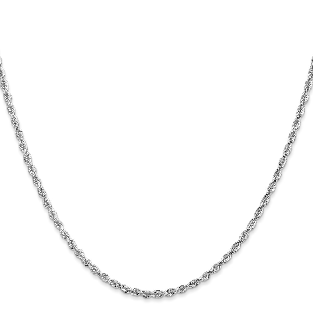 14K White Gold 24 Inch 2.25mm Diamond-cut Quadruple Rope Lobster Clasp Chain (WQT018-24)