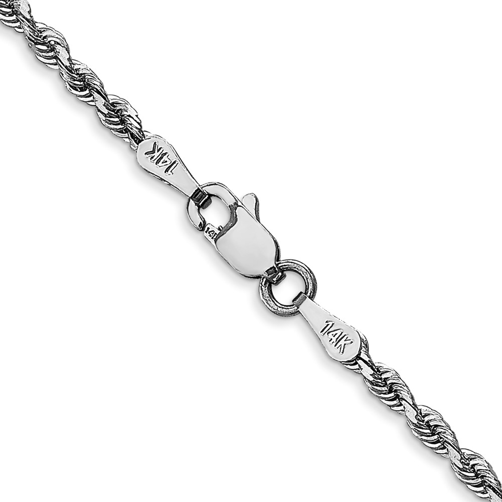 14K White Gold 24 Inch 2.25mm Diamond-cut Quadruple Rope Lobster Clasp Chain (WQT018-24)
