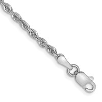 14K White Gold 2.25mm Diamond-cut Quadruple Rope Lobster Clasp Chain, 7" view 1