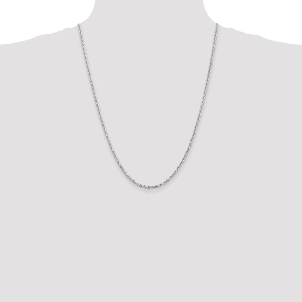 14K White Gold 24 Inch 2.75mm Diamond-cut Quadruple Rope Lobster Clasp Chain (WQT021-24)