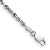 14K White Gold 7 Inch 2.75mm Diamond-cut Quadruple Rope Lobster Clasp Chain view 1
