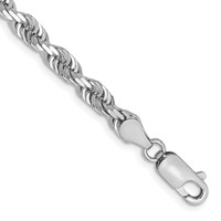 14K White Gold 4.5mm Diamond-cut Quadruple Rope Lobster Clasp Chain, 7" view 1