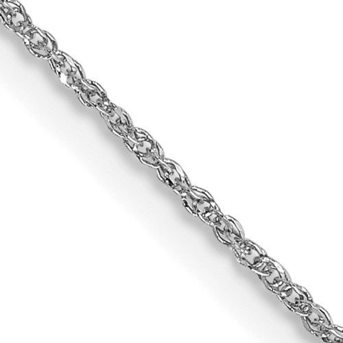 14K White Gold.70mm Ropa Chain with Spring Ring Clasp, 14"