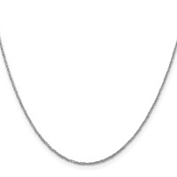 14K White Gold 1.1mm Ropa Chain with Spring Ring Clasp, 14" view 2