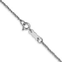 14K White Gold 1.1mm Ropa Chain with Spring Ring Clasp, 14" view 4