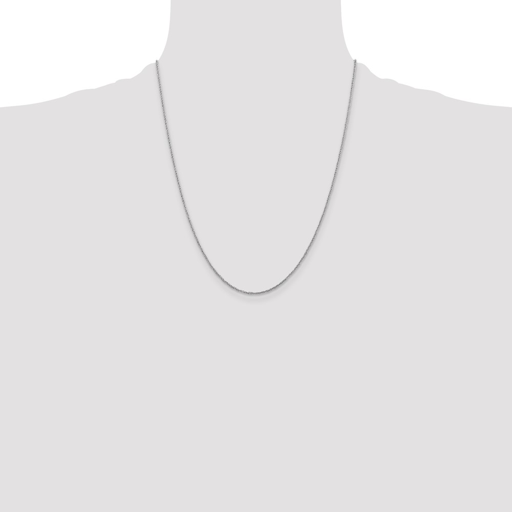 14K  White Gold 22 inch 1.1mm Ropa with Spring Ring Clasp Chain (WRPA020-22)