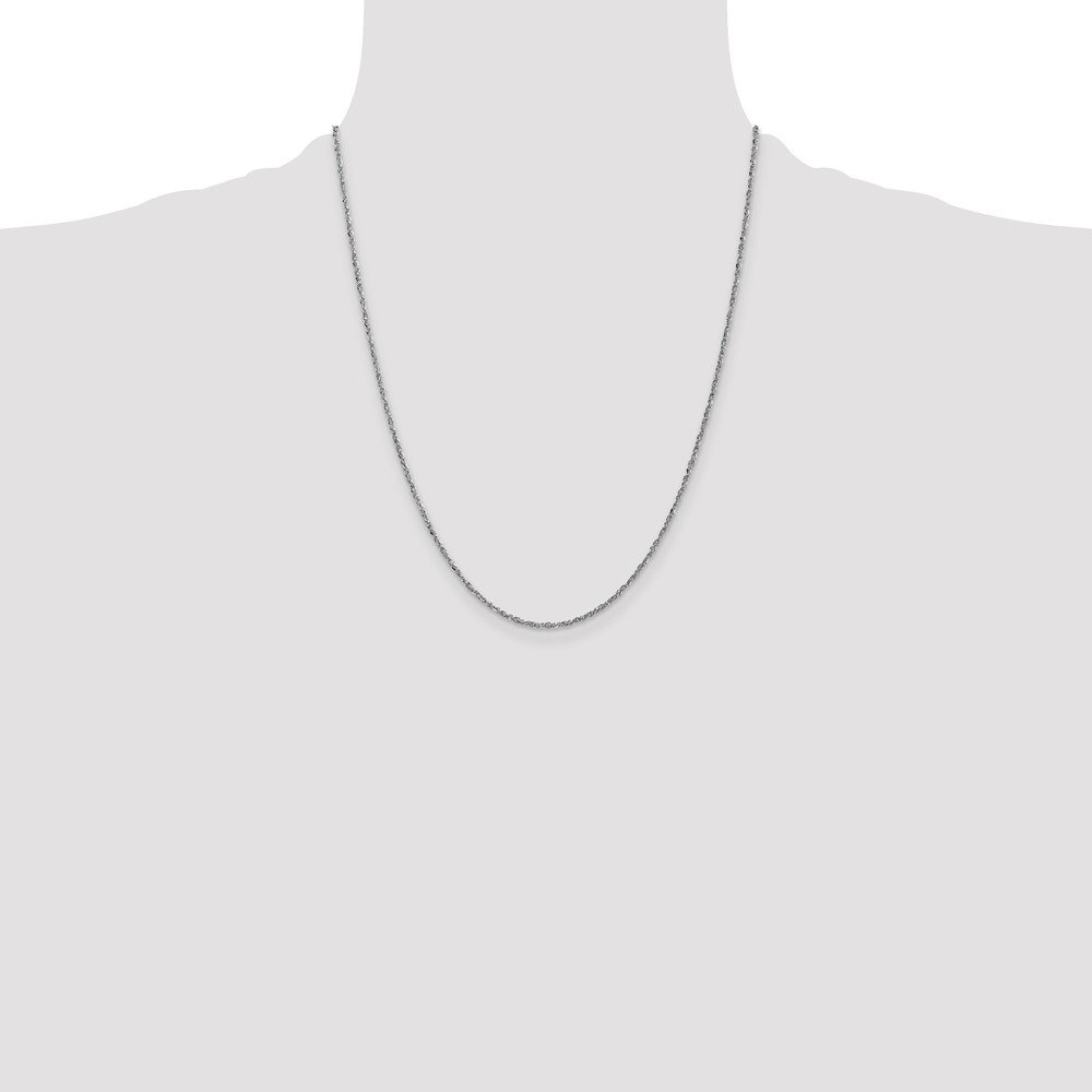 14K  White Gold 22 inch 1.7mm Ropa with Lobster Clasp Chain (WRPA028-22)