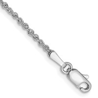 14K White Gold 1.7mm Ropa Anklet with Lobster Clasp - 9in view 1
