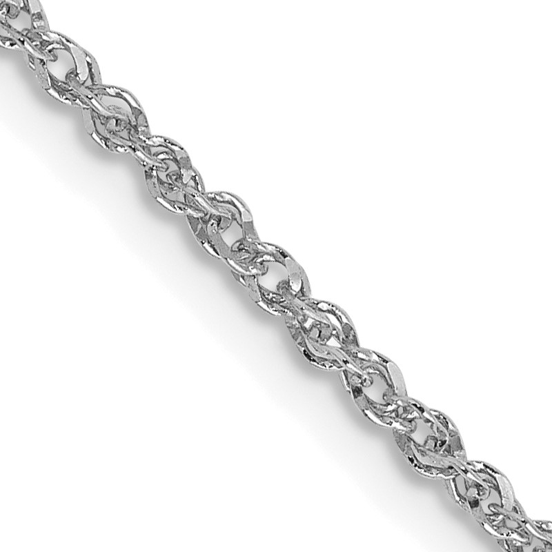 14K  White Gold 14 inch 1.7mm Ropa with Lobster Clasp Chain