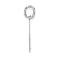 14K White Gold Medium Satin Number 0 Charm view 2