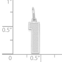 14kw Medium Satin Number 1 Charm view 3