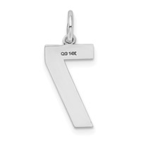 14K White Gold Medium Satin Number 7 Charm view 4