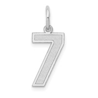 14K White Gold Medium Satin Number 7 Charm view 1