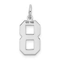 14K White Gold Medium Satin Number 8 Charm view 4