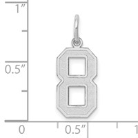 14K White Gold Medium Satin Number 8 Charm view 3