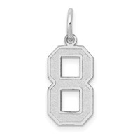 14K White Gold Medium Satin Number 8 Charm view 1
