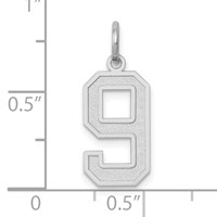 14kw Medium Satin Number 9 Charm view 2