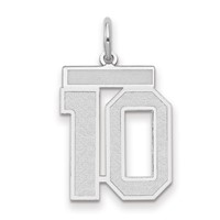 14K White Gold Medium Satin Number 10 Charm view 1