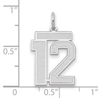 14kw Medium Satin Number 12 Charm view 2