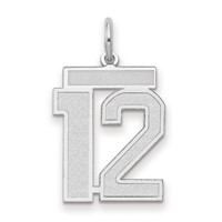 14kw Medium Satin Number 12 Charm view 1