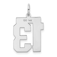 14kw Medium Satin Number 13 Charm view 3