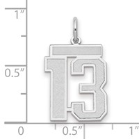 14kw Medium Satin Number 13 Charm view 4