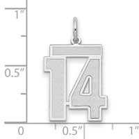 14kw Medium Satin Number 14 Charm view 2