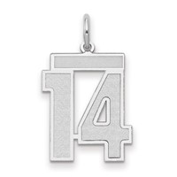 14kw Medium Satin Number 14 Charm view 1